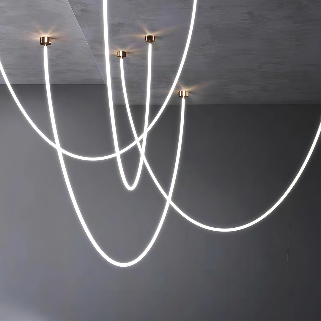 Linear LED Pendant Light – Minimalist Silicone Neon Ceiling Lamp