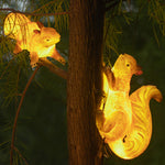 Solar Animal Garden Lights LED Waterproof Hanging Sculptural Squirrel Outdoor Lamp