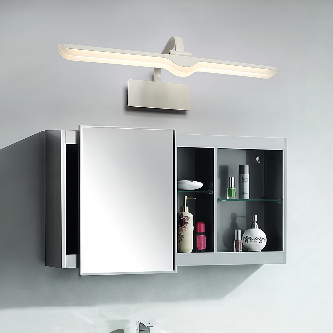 Lumen White LED Vanity Light Bar with Adjustable Heads for Modern Bathrooms