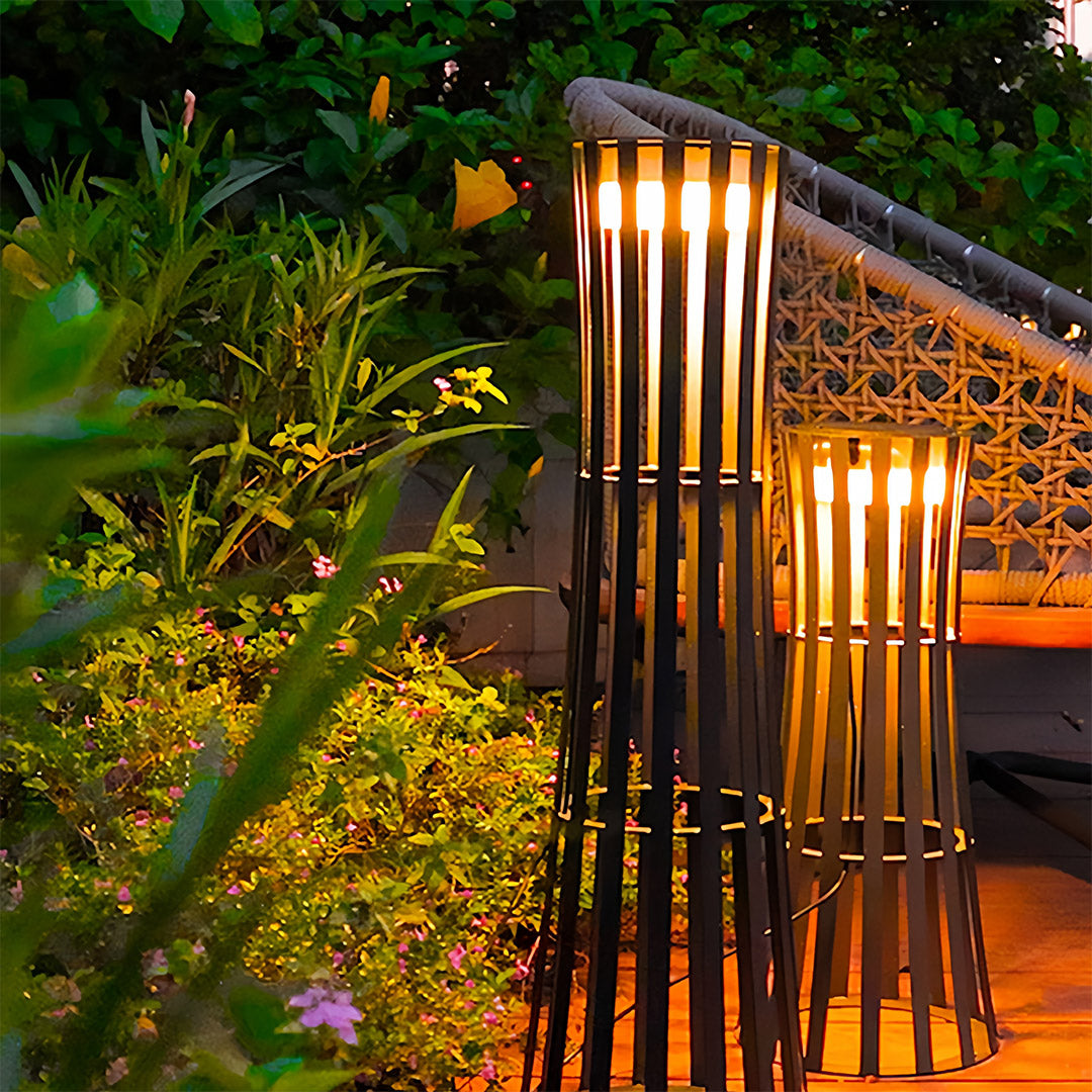 Modern Outdoor Lantern in Black Stainless Steel with LED