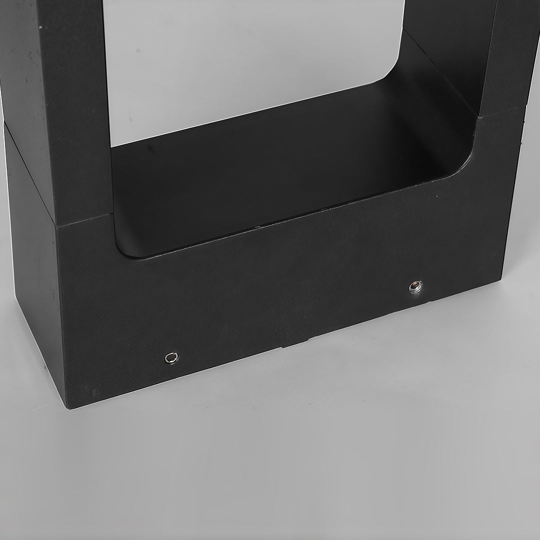 Minimalist Black Square Outdoor Bollard Light for Pathways