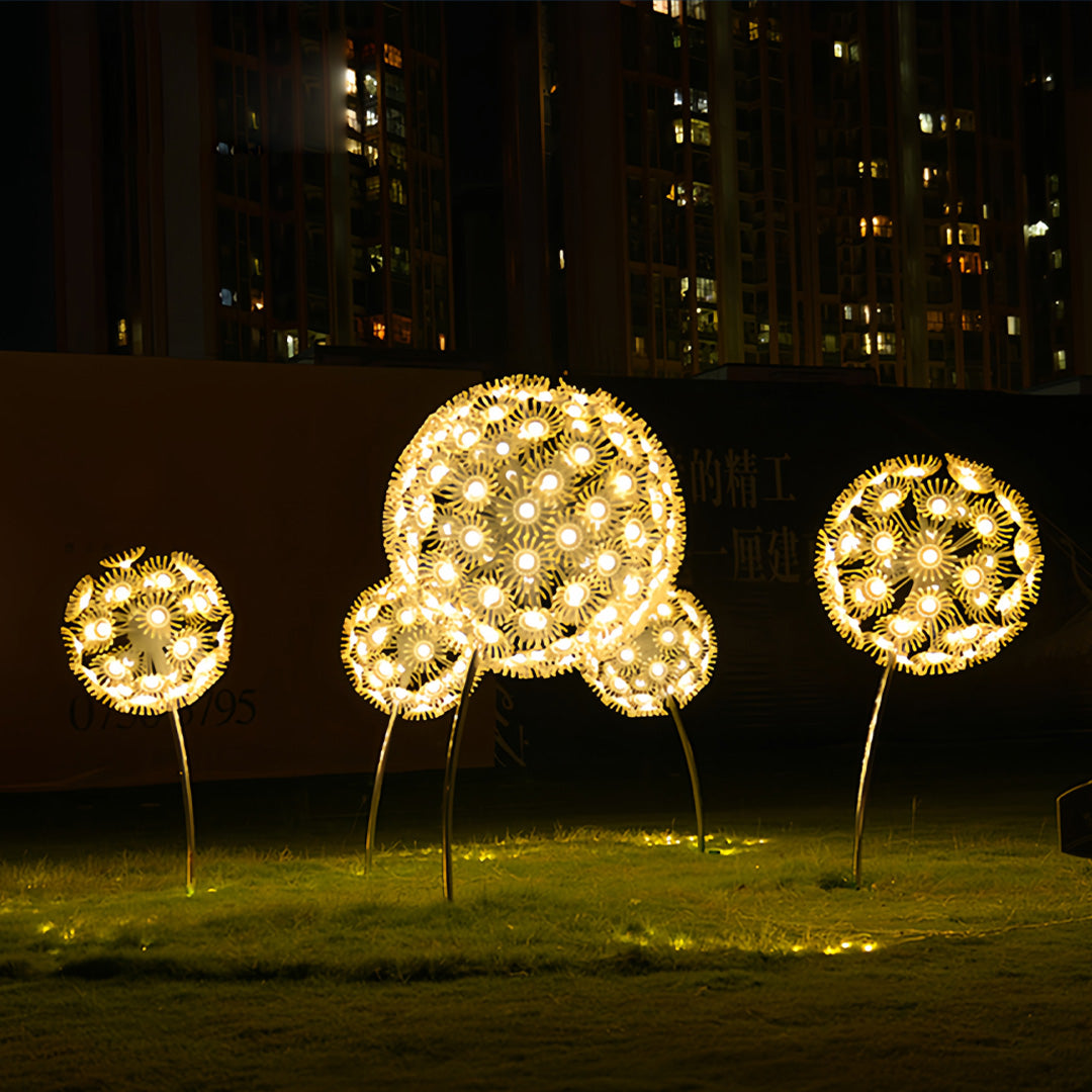 Dandelion Outdoor Landscape Light – Sculptural Stainless Steel Garden Lamp