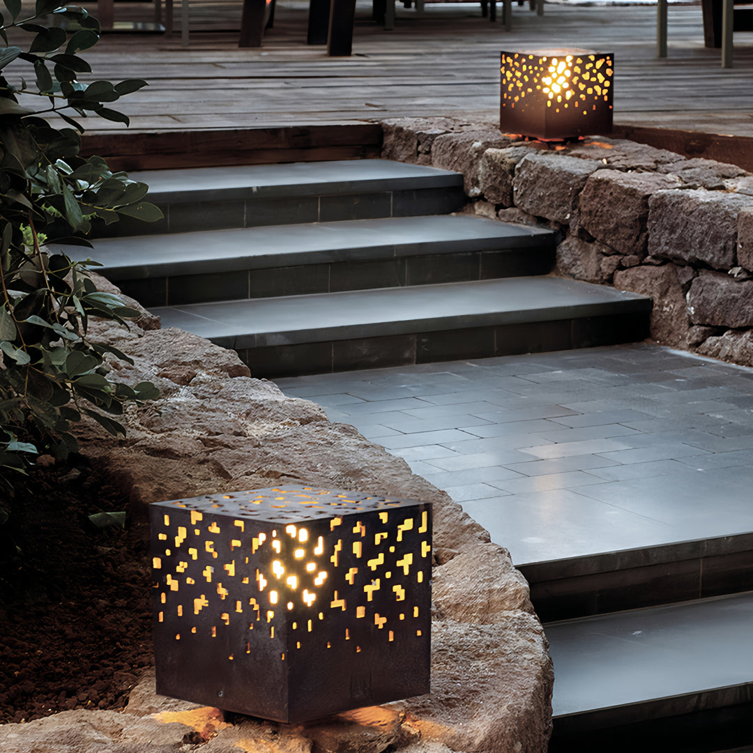 Modern Black Outdoor Lantern with LED, IP65 Waterproof