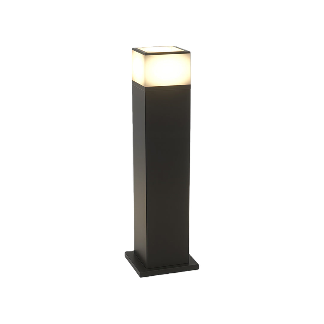 Modern Square Outdoor Bollard Light for Pathways & Gardens