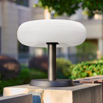 Modern Outdoor Solar Pillar Light with Wavy Shade, IP55 Waterproof