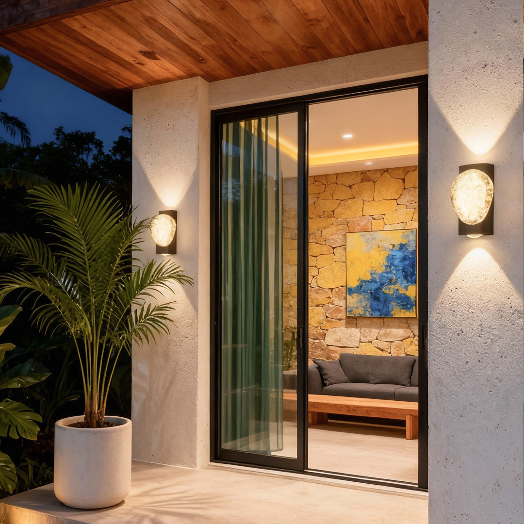 Minimalist LED Up and Down Outdoor Wall Light in Black Aluminum