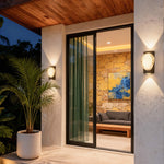 Minimalist LED Up and Down Outdoor Wall Light in Black Aluminum