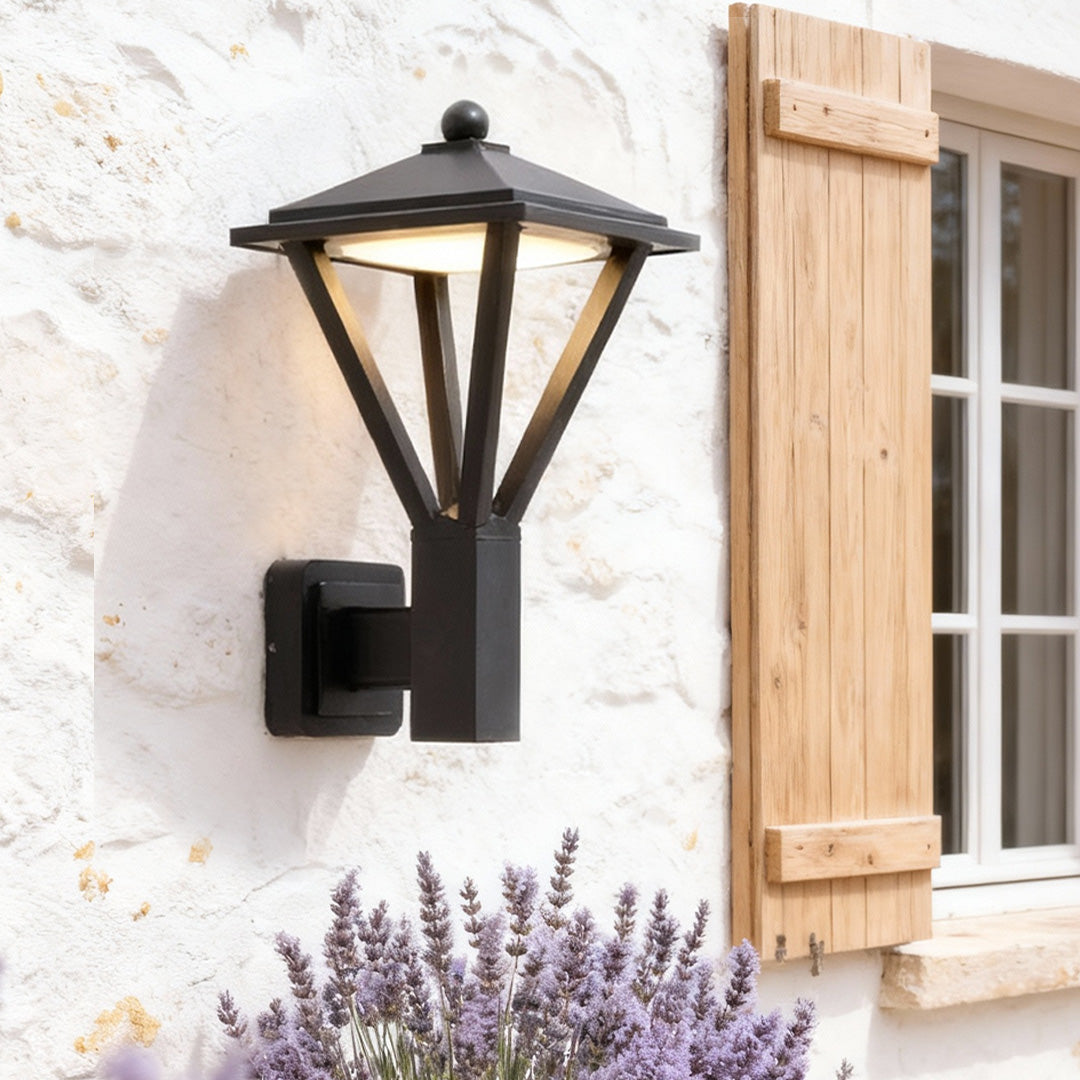 Outdoor LED Wall Sconce in Black or White for Modern Courtyards