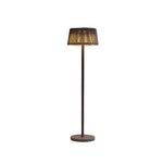 Handwoven Linen Outdoor Floor Lamp with Solar and Plug-In Options