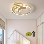 Personalized Creative Romantic Three Color Adjustable Led Dolphin Ceiling Lamp