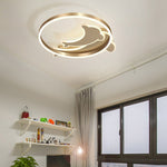 Personalized Creative Romantic Three Color Adjustable Led Dolphin Ceiling Lamp