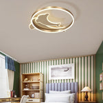 Personalized Creative Romantic Three Color Adjustable Led Dolphin Ceiling Lamp