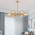 Aurelia Glass Globe Sputnik Chandelier – Nordic LED Ceiling Light