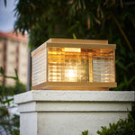 All-Copper Pillar Cap Light with Solar & Hardwired Options
