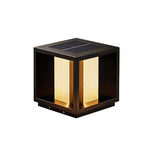 Modern Outdoor Pillar Light in Black Stainless Steel with Clear Glass