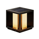 Modern Outdoor Pillar Light in Black Stainless Steel with Clear Glass