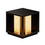 Modern Outdoor Pillar Light in Black Stainless Steel with Clear Glass