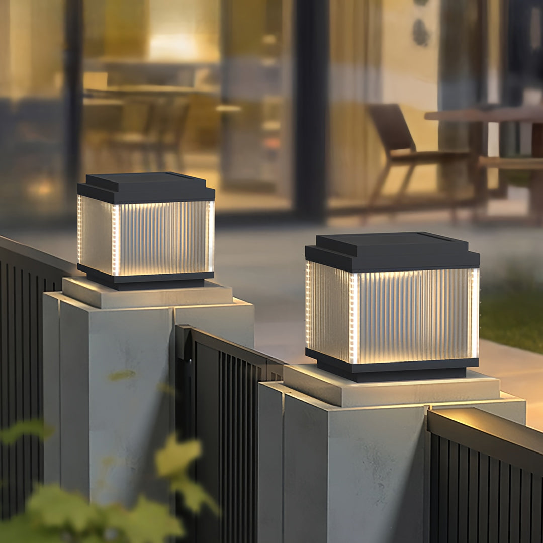 Minimalist Pillar Light for Courtyard, Waterproof Stainless Steel Post Lamp