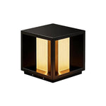 Modern Outdoor Pillar Light in Black Stainless Steel with Clear Glass