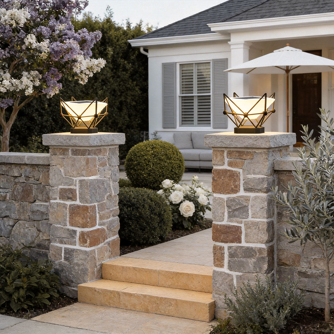Modern Outdoor Post Lights for Garden Pathways, Stainless Steel Pillar Lanterns