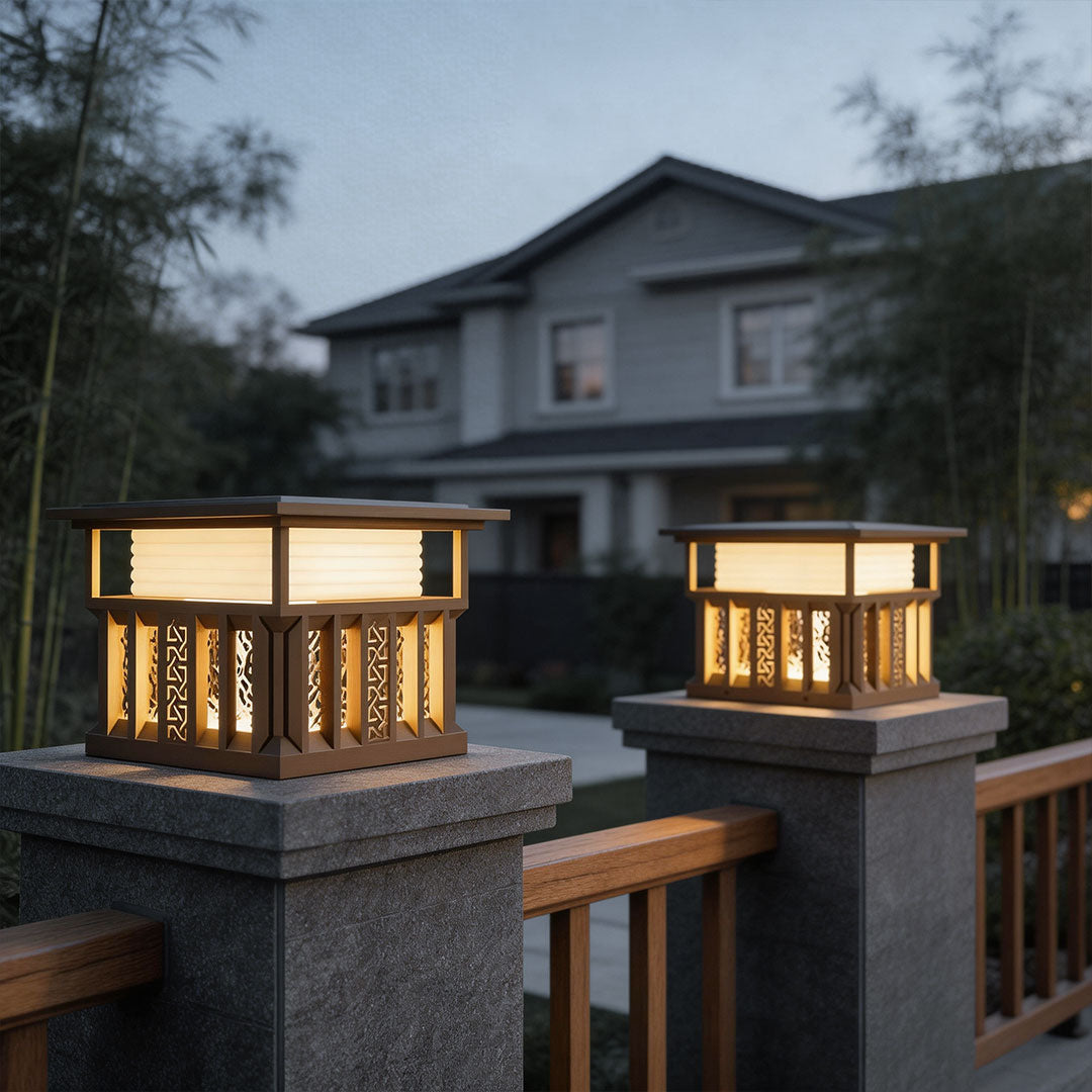 Modern Stainless Steel Outdoor Pillar Lights for Gateposts and Courtyards