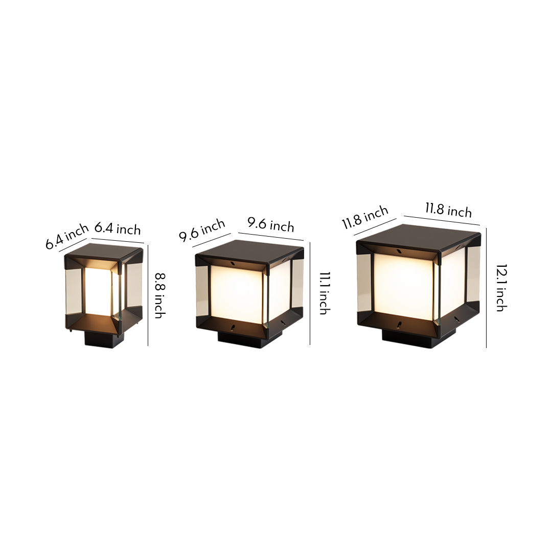 Modern Minimalist Outdoor Pillar Light in Sand Black Aluminum
