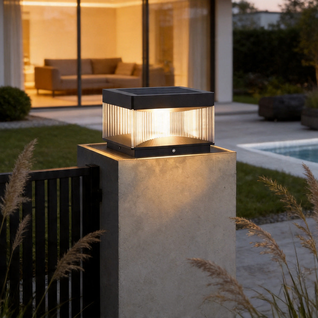 Modern Outdoor Solar Pillar Lights for Villa Gates and Gardens