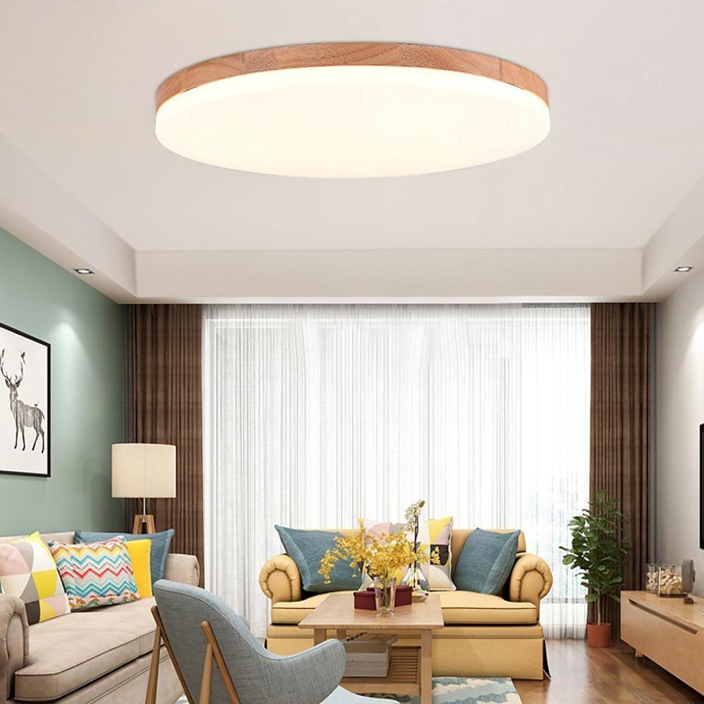 Aurelia Wood & Acrylic LED Flush Mount Ceiling Light