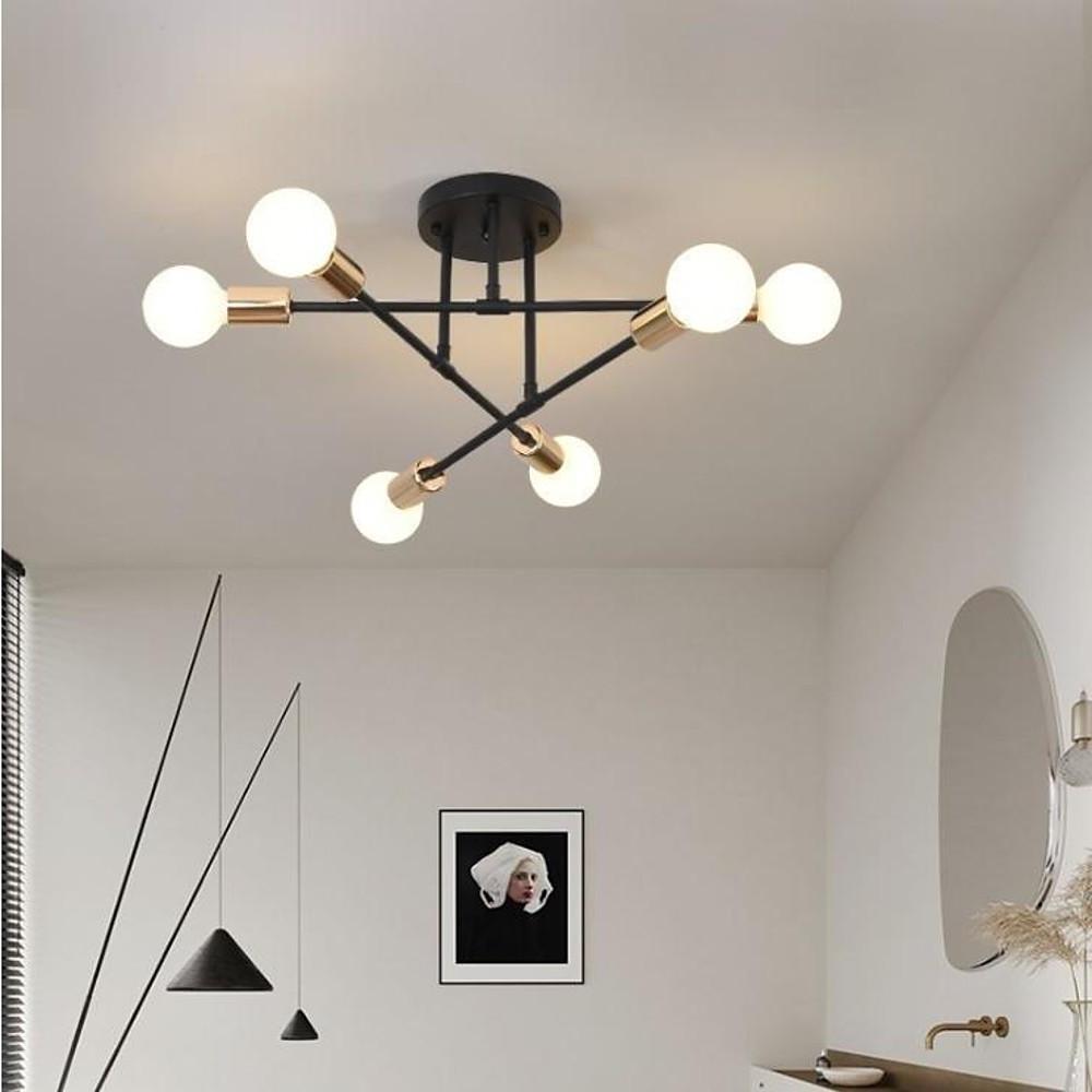Modern Led Nordic Style Geometric Sputnik Semi Flush Mount Ceiling Light