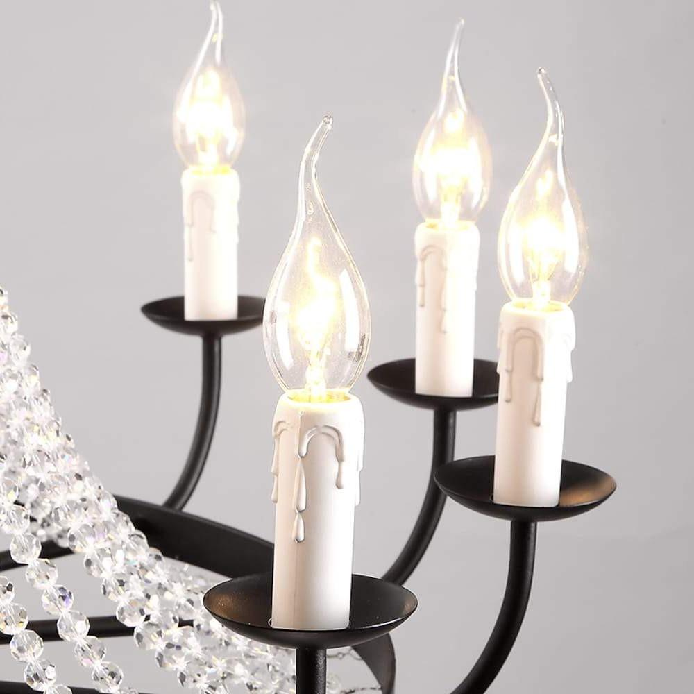 Empire Wagon Wheel Chandelier 8 10 12 Candle Lights 20 Adjustable Chain Crystal Accents