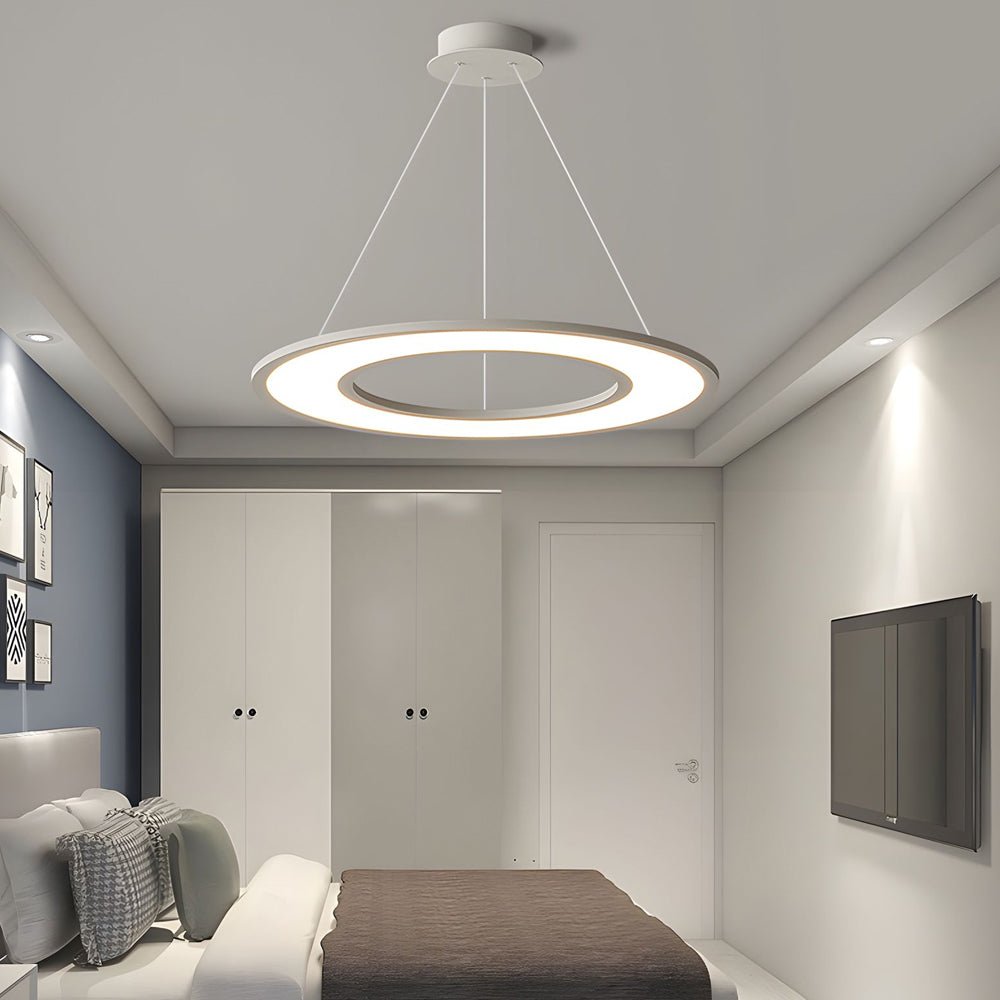Orbital Ring LED Pendant Light in Matte Black or White