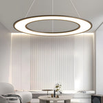 Planetary Ring LED Pendant Light in Matte Black or White