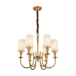 Copper Fabric Shade Chandelier Modern Minimalist Ceiling Light