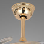 Lumina Gold Crystal Ceiling Fan with Dimmable LED Light, Modern 4-Blade Design