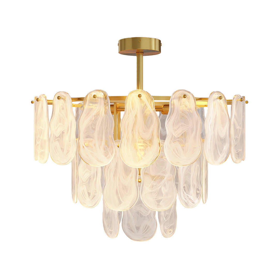 Aurelia Mid-Century Modern Copper Glass Chandelier