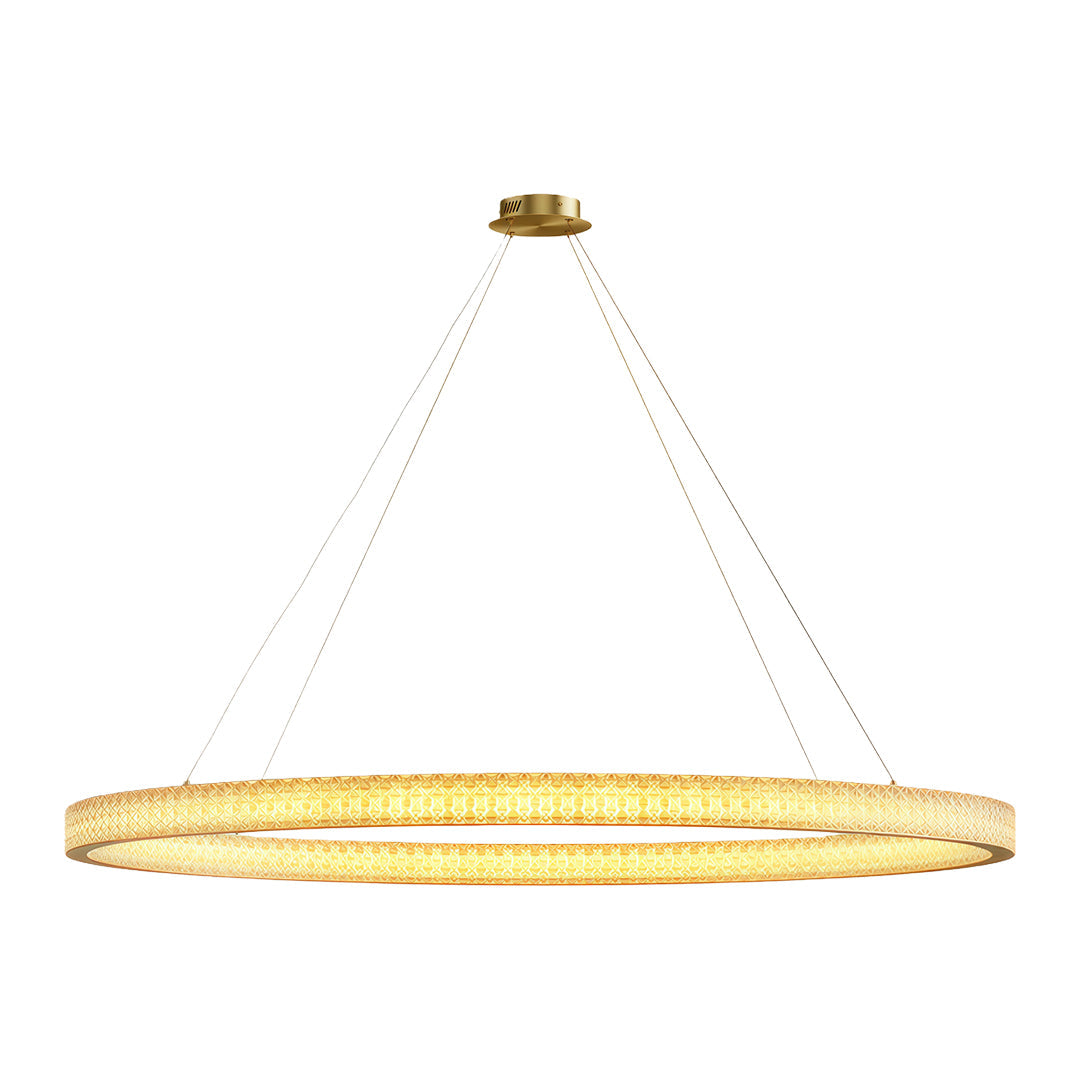 Aurelia Circular LED Chandelier in Copper, Chrome, or Black