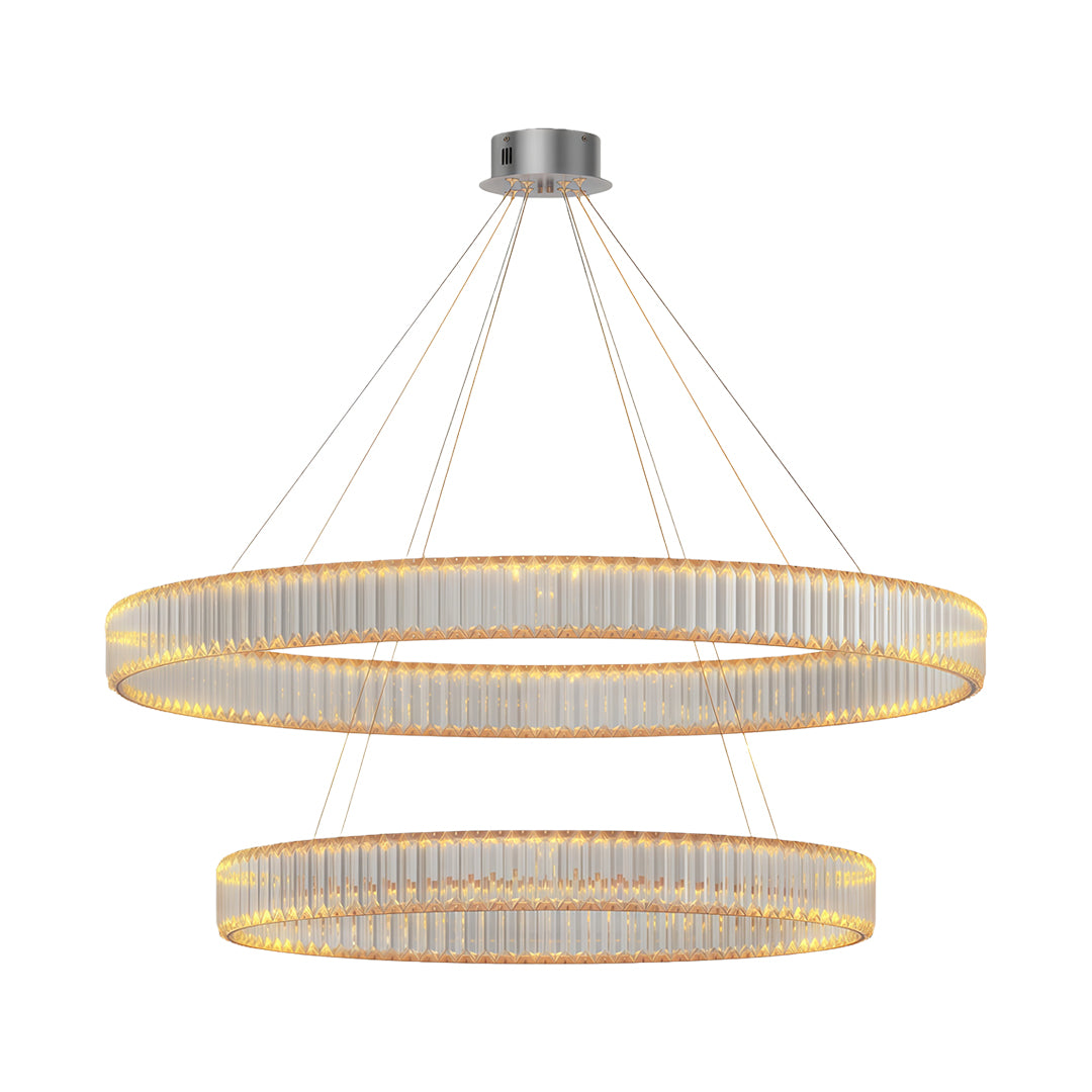 Aurelia Crystal Round Chandelier — American Minimalist LED Pendant for Modern Interiors