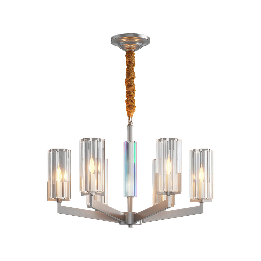 American Luxury Candle Chandelier in Brass, Chrome, or Black