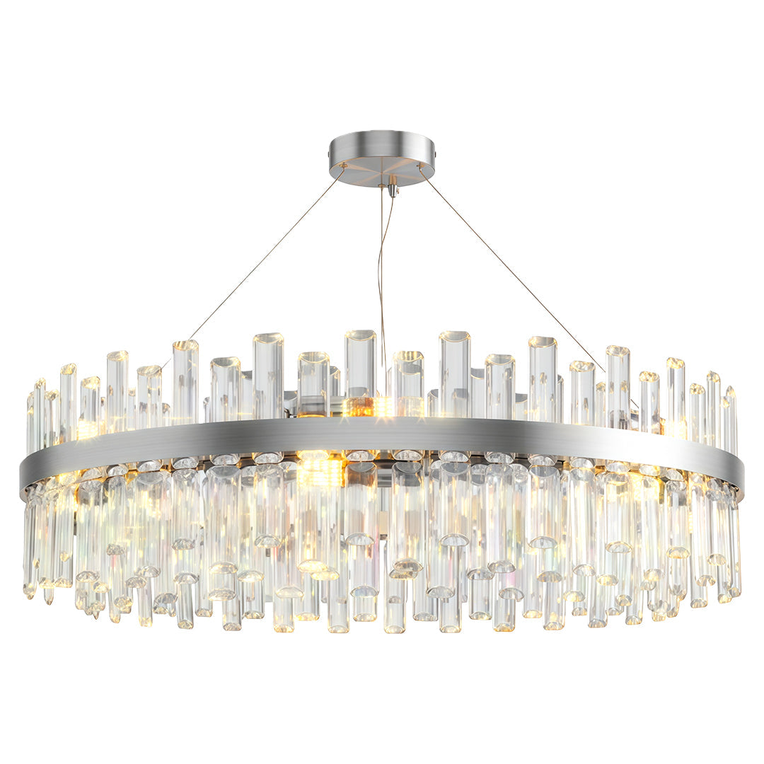 Aurelia Crystal Chandelier — Nordic Modern Ceiling Light in Copper, Nickel, or Black