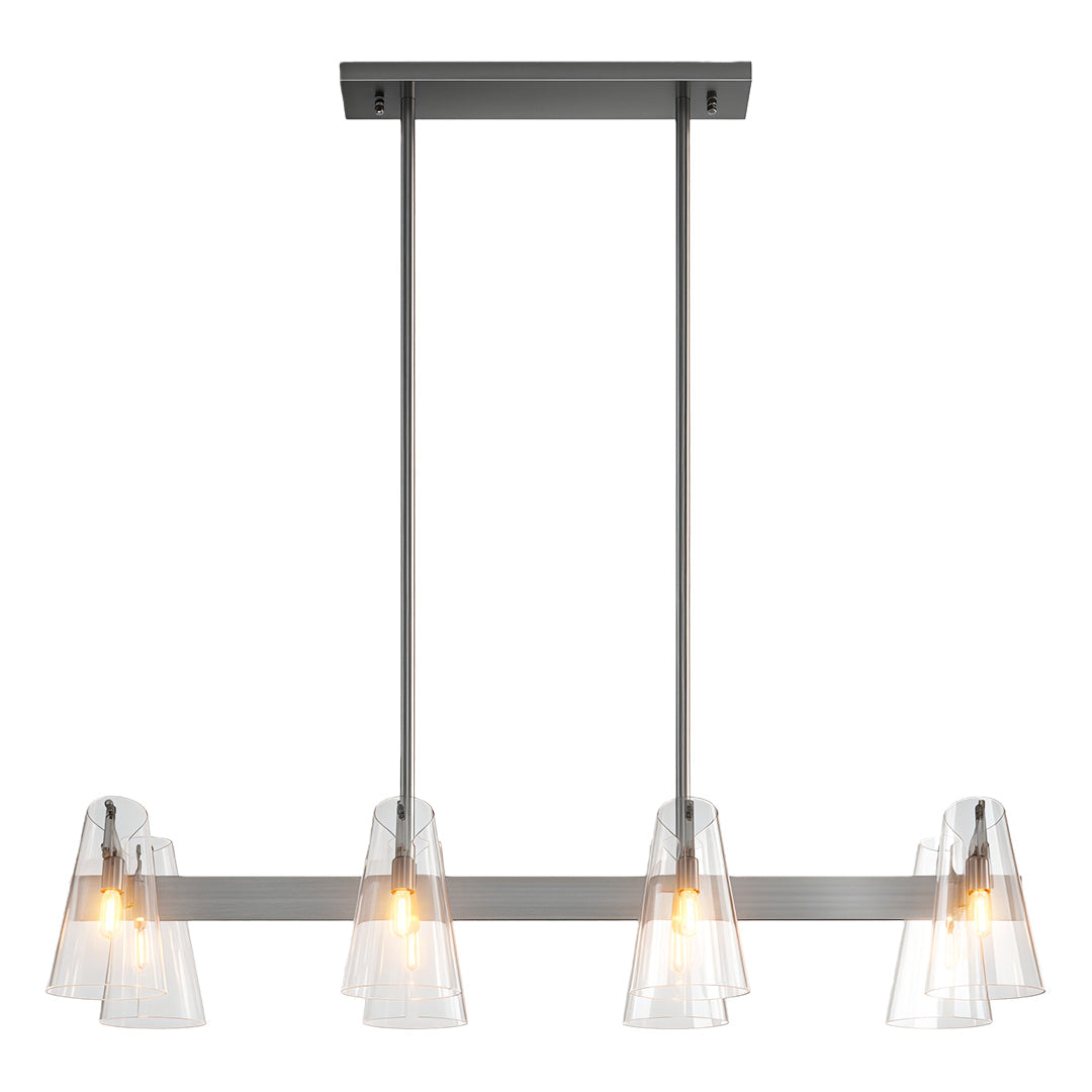 Modern Copper Chandelier with Acrylic Shades for Dining and Living Spaces