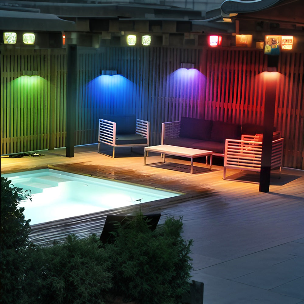Modern Solar Outdoor Wall Wash Light Set of 4, IP65 Waterproof