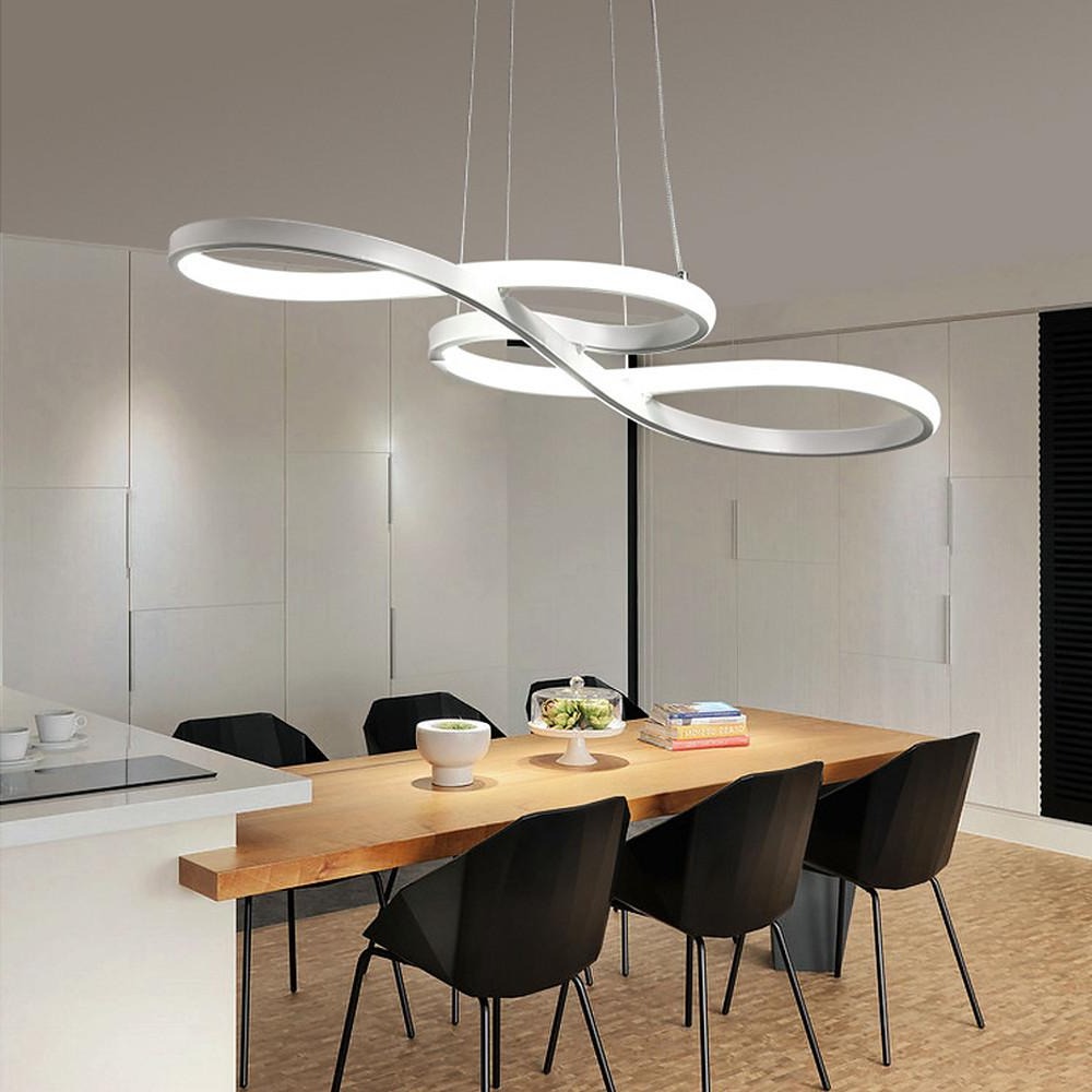 Ribbon LED Pendant Light – Modern Geometric Linear Chandelier