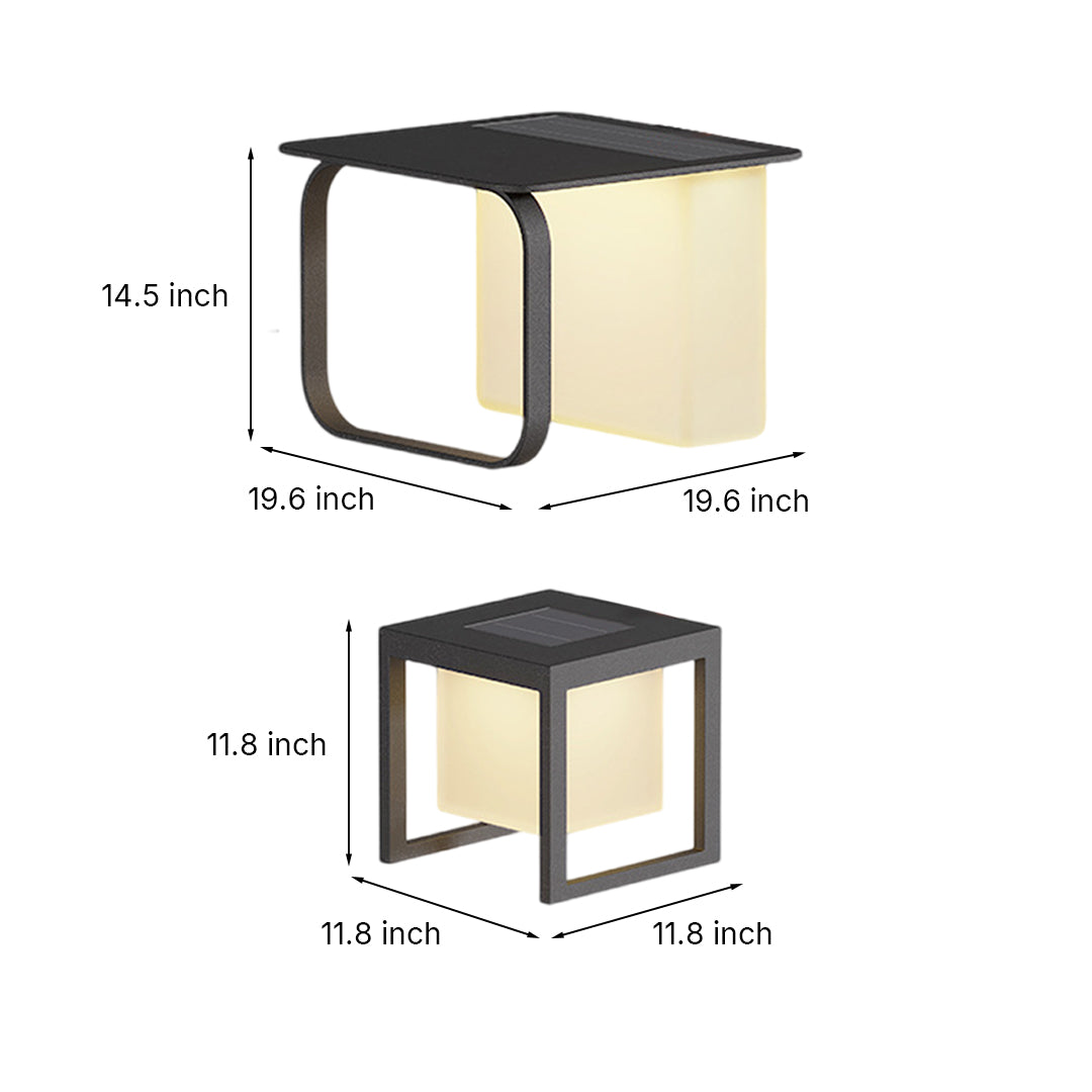 Solar-Powered Floor Lamp with Side Table – Modern Outdoor Lighting