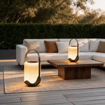 Luma Solar Floor Lantern — Portable LED Outdoor Light in Black Iron