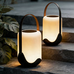 Luma Solar Floor Lantern — Portable LED Outdoor Light in Black Iron