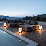 Luma Solar Floor Lantern — Portable LED Outdoor Light in Black Iron