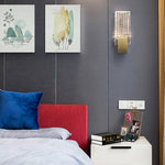 Crystal LED Wall Sconce in Gold | Modern Staircase & Bedside Lighting
