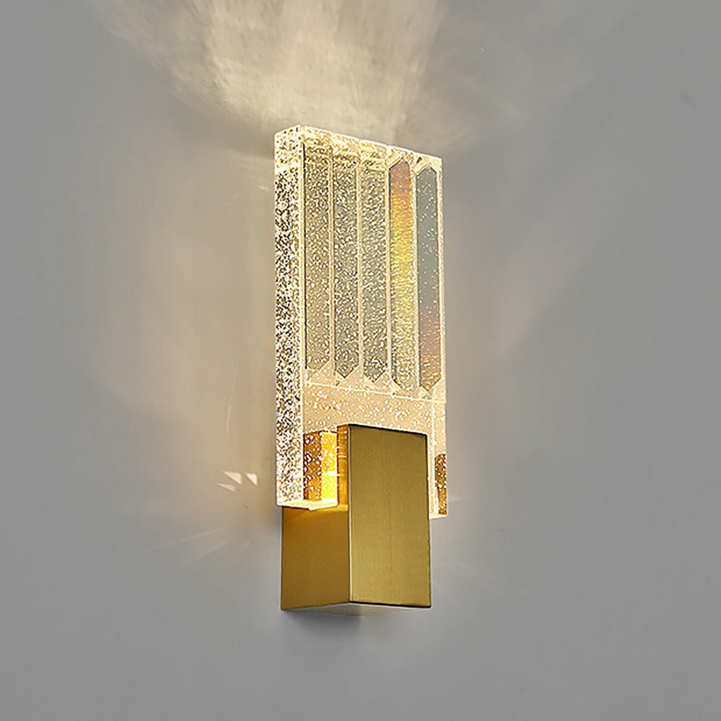 Crystal LED Wall Sconce in Gold | Modern Staircase & Bedside Lighting