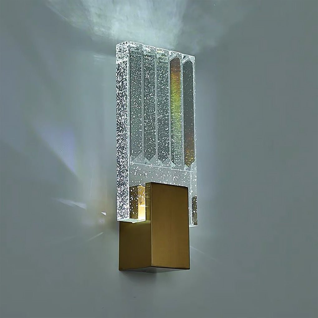 Crystal LED Wall Sconce in Gold | Modern Staircase & Bedside Lighting