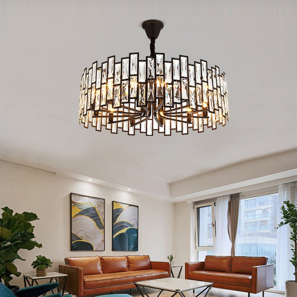Postmodern Minimalist Living Room Crystal Chandelier With Three Color Led